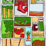 Illustration Gartenszenen