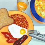 Malerei mit Photoshop. Frühstück (Fully english breakfast)
