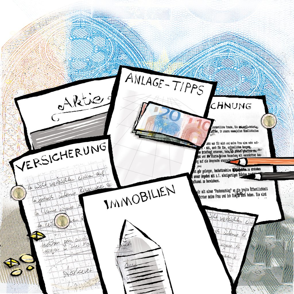 1VermoegenIllu, Illustration, Anja Weiss, Hannover, Steruerberatung, Anlagen, Finanz