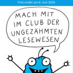 BüchereizentraleNDS_Pilotprojekt, ÜBÜ, Club der ungezähmten Lesewesen, Leseförderung, Grundschulkinder, Lesen, Bücherei, Niedersachsen, Pilotprojekt, Illustration, ID-Figur, Anja Weiss